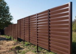 Реальные фотографии забора жалюзи с объекта с.т. Нива-Ф