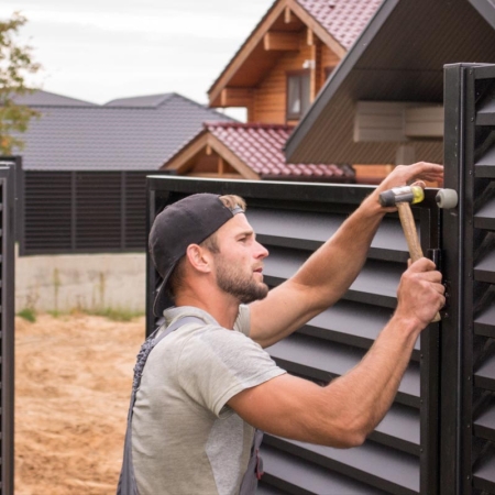 Реальные фотографии забора жалюзи с объекта д. Сосновое