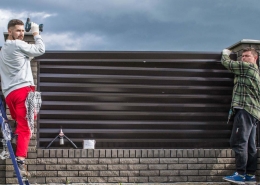 Реальные фотографии забора жалюзи с объекта аг. Хожово