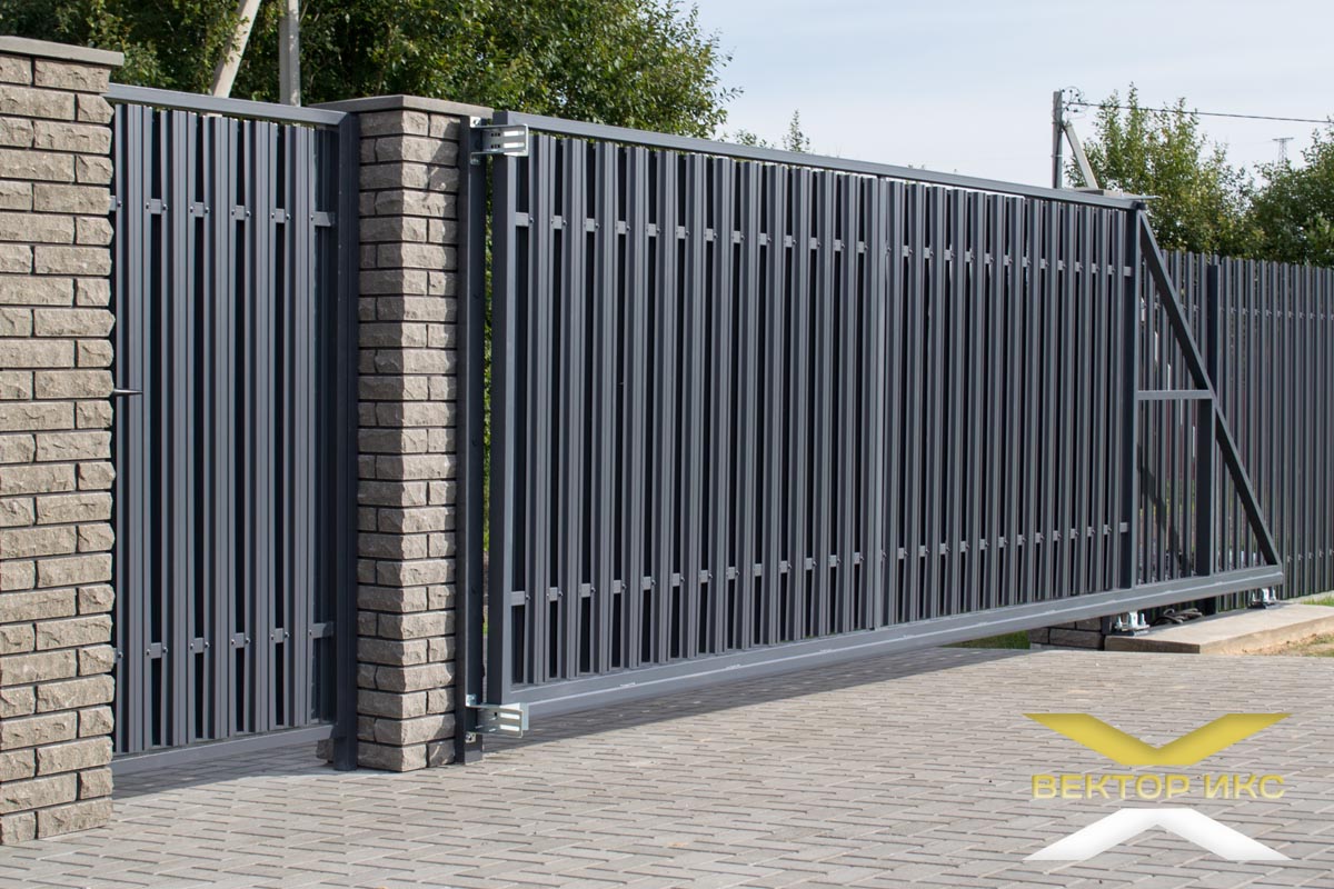 Изготовление металлических ворот въездных в Минске. Монтаж