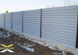 Реальные фотографии забора жалюзи с объекта с.т. Озеро