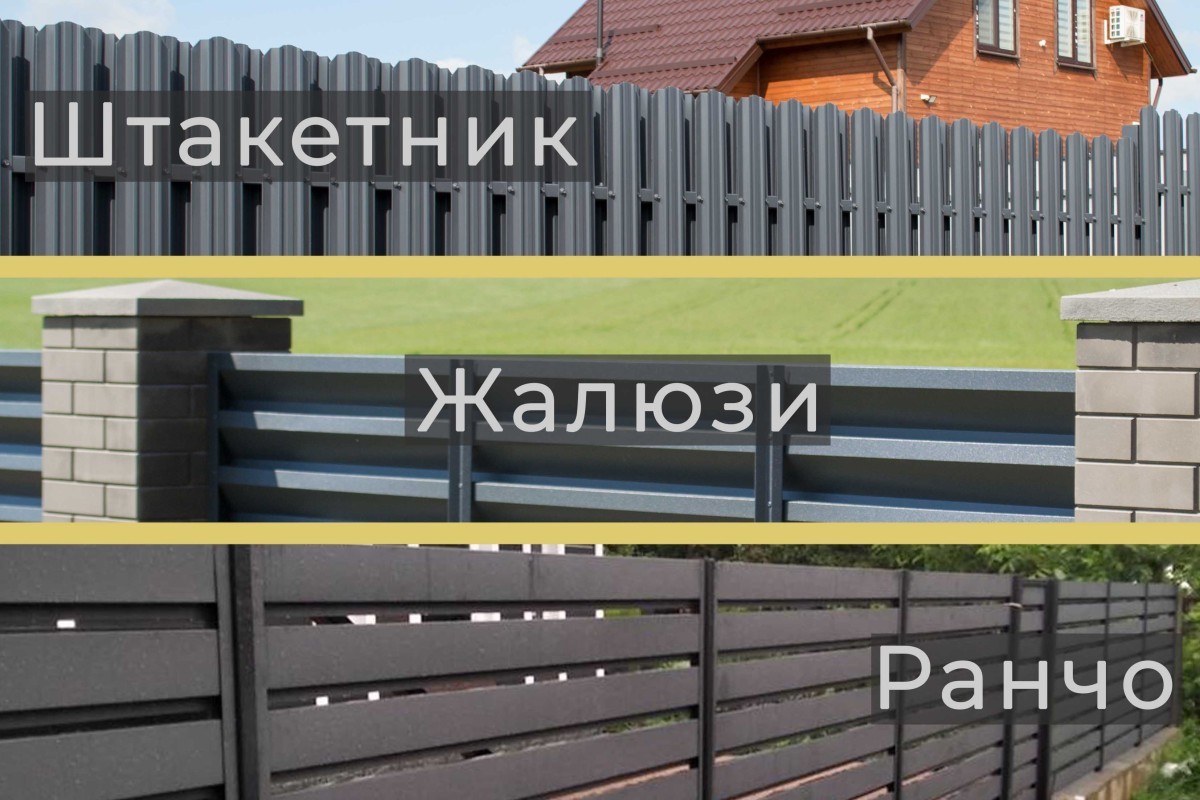 виды заборов-1 Купить металлический забор в Минске. Доставка и установка