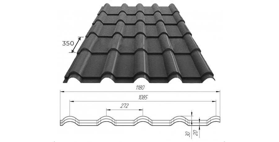 Металлочерепица Камея купить в Минске. Доставка по РБ