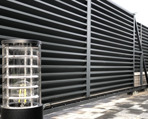 Живые фотографии забора жалюзи с объекта а.г. Колодищи