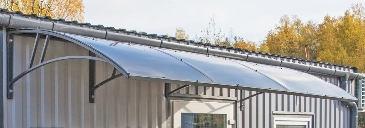 Купить козырьки металлические и навесы в Минске. Монтаж