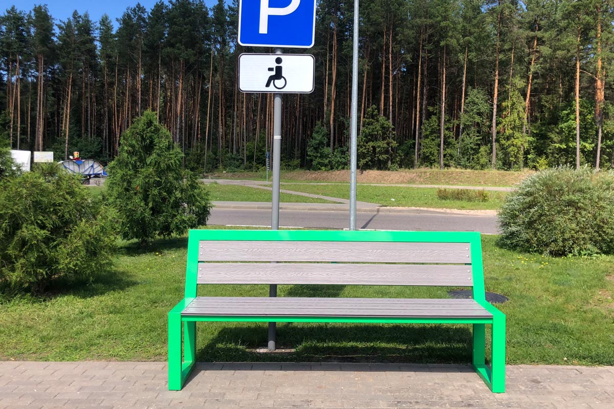 Купить металлические скамейки и лавки из ДПК доски в Минске