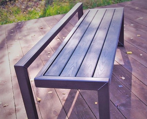 Купить металлические скамейки и лавки из ДПК доски в Минске