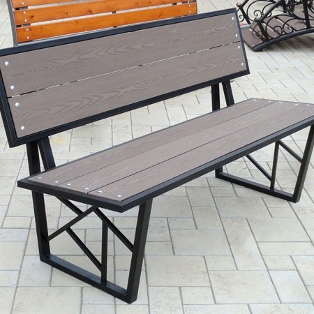 Купить металлические скамейки и лавки из ДПК доски в Минске