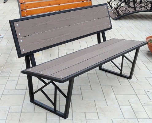 Купить металлические скамейки и лавки из ДПК доски в Минске