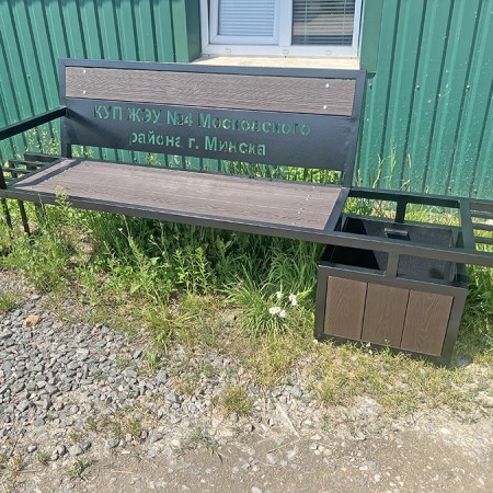 Купить металлические скамейки и лавки из ДПК доски в Минске